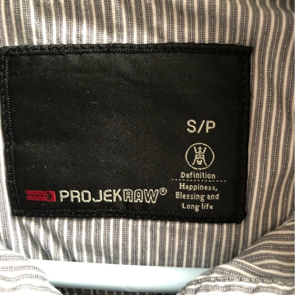 Projek Raw Button up Grey Sweater with Fooler shirt underneath. Unisex SMALL - Picture 11 of 15